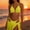 Yellow, variant on UTSJKR Women's Sexy 3 Piece Bikini Set, Special Fabric Lace Up Bathing Suit, Fashion Resort Beach Swimwear for Ladies Pink S