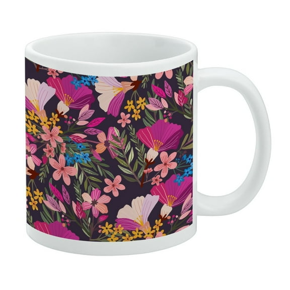 Haruna Floral Pattern White Mug