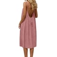thumbnail image 3 of Sentmoon Graduation Dress Ruffled Dress 2026 Summer Solid Color Backless Breathable Loose Fit Vacation Dresses for Work and Office, 3 of 8