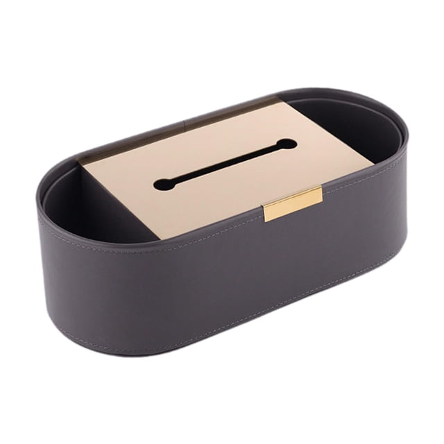 Porta pañuelos faciales rectangular, servilletero, soporte para papel de seda para coche, dormitorio, baño, mesita de noche, hogar Gris