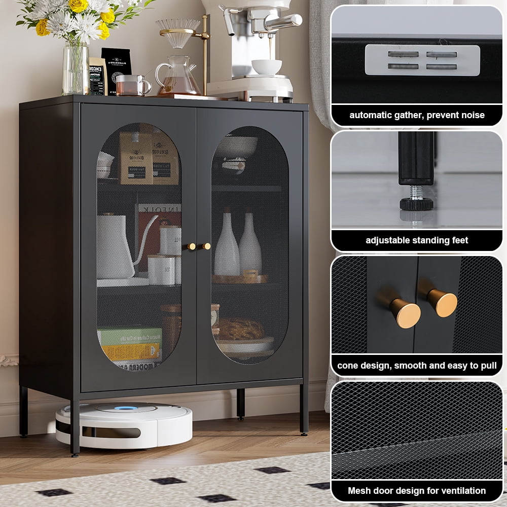 Fumedo Metal Cabinet,Metal Locker Storage Cabinet with 2 Doors and Adjustable Shelves