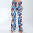 thumbnail image 6 of Women's Casual Fashion Christmas Pajama Pants, Long Sleepwear Trousers for Sports and Home Use, Comfortable and Soft Material for Nightwear and Lounging,Blue,M, 6 of 6