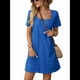 thumbnail image 3 of Vestido Informal de Corta con Cuello Cuadrado y Bolsillos, Color Liso, para Mujer, Azul Oscuro, Talla L, 3 of 9