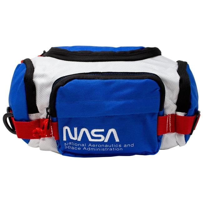 red and white fanny pack