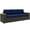 Blue, variant on Topcobe 3-Seater Rattan Outdoor Couch Set, Deep Seating Balcony Sofa with Detachable Pillows, White Cream Garden Furniture for Deck, Patio, Poolside, and Yard