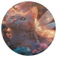 thumbnail image 3 of Crystal Cat Soft Bedroom Round Area Rug, Washable Cute Nursery Circle Throw Mat, Non-Slip Contemporary Small Low Pile Floor Carpet for Dorm Bedside, 3 of 6