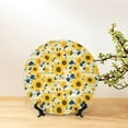 thumbnail image 6 of Daiia Navy Blue Leaf Sunflower Printed Pattern Ceramic Plate Dinner Plates Bone China Decorative Plates with Display Stand Art Ceramic Ornaments for Wall Hanging Decoration-10in, 6 of 6