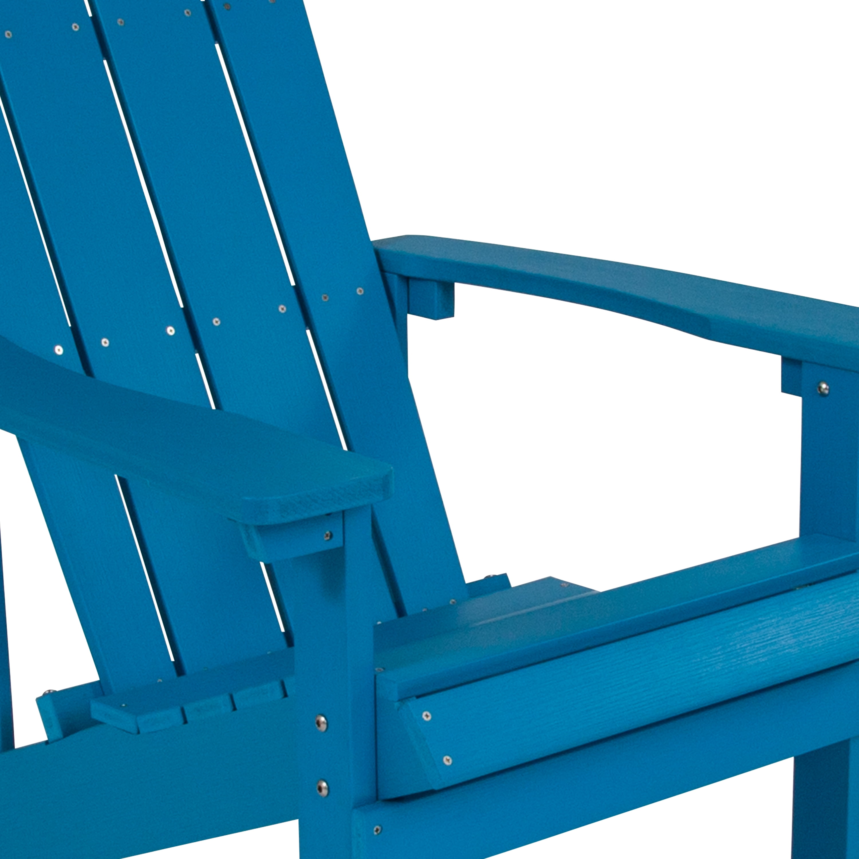Emma + Oliver Outdoor Blue All-Weather Poly Resin Wood Adirondack Chair