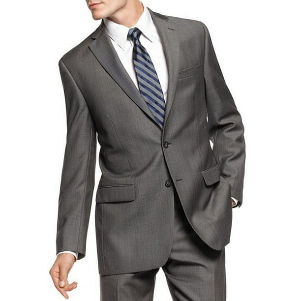 Calvin Klein Men's Wool Slim Fit Flat Front Pindot Blazer, Charcoal, 44S -  NEW 