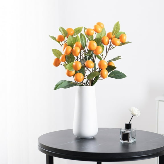 Artificial Orange Branch, Fake Fruit Decor, Realistic Silk Leaves, Home Restaurant Centerpiece, Plastic Table Vase Arrangement, Year-Round Display