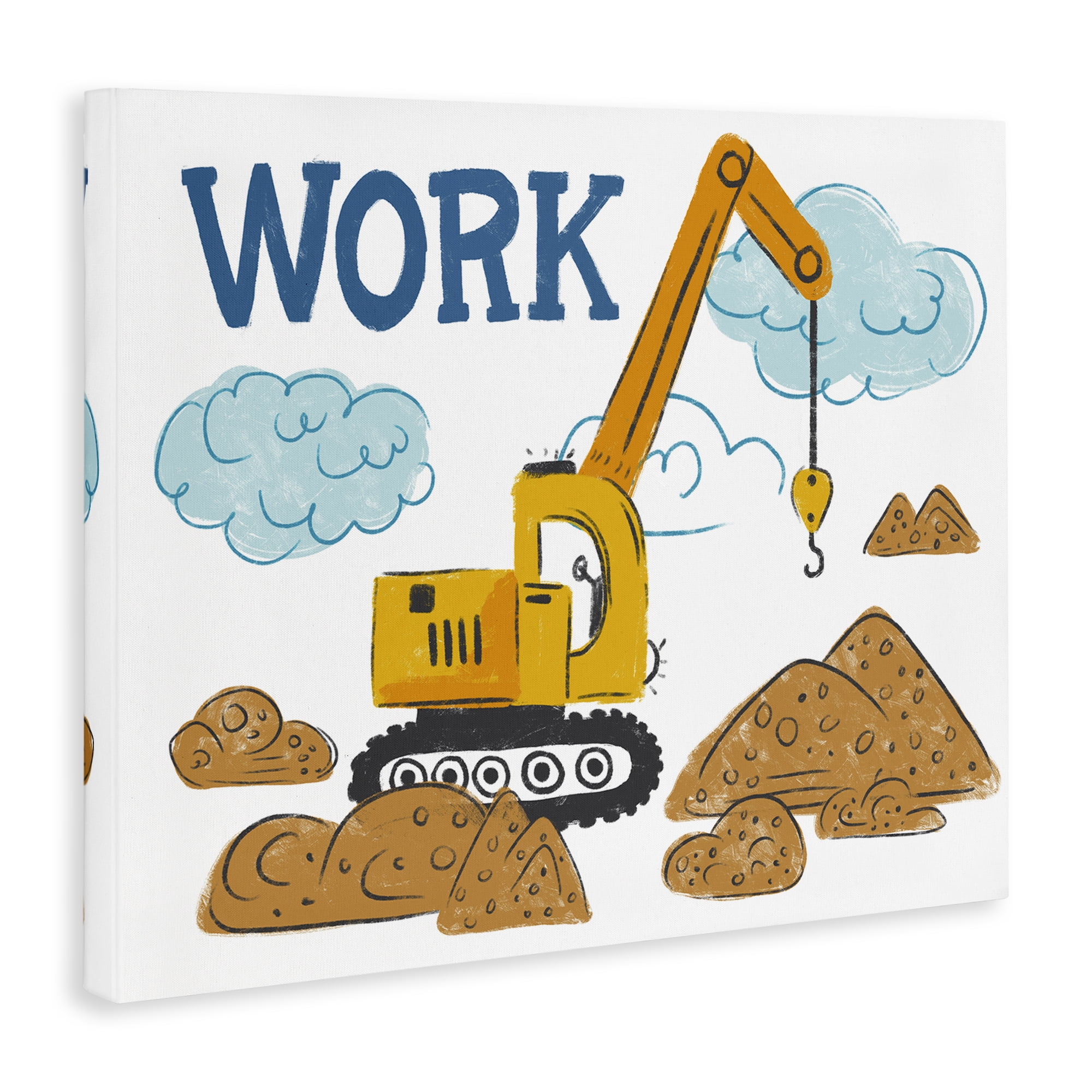 Stupell Industries Construction Work Bulldozer Transportation Painting Wrapped Canvas Art Print Wall Art, 48 x 36