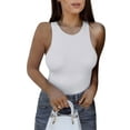 thumbnail image 3 of REORIA Tank Bodysuit for Women Halter Neck Sleeveless Ribbed Bodysuit Basic Tank Tops, 3 of 9