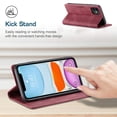 thumbnail image 6 of Case for iPhone 11 6.1 inch, Retro Matte Protective Leather Case with RFID Blocking Viewing Stand Magnetic Closure TPU Shell Flip Cover - Red, 6 of 16