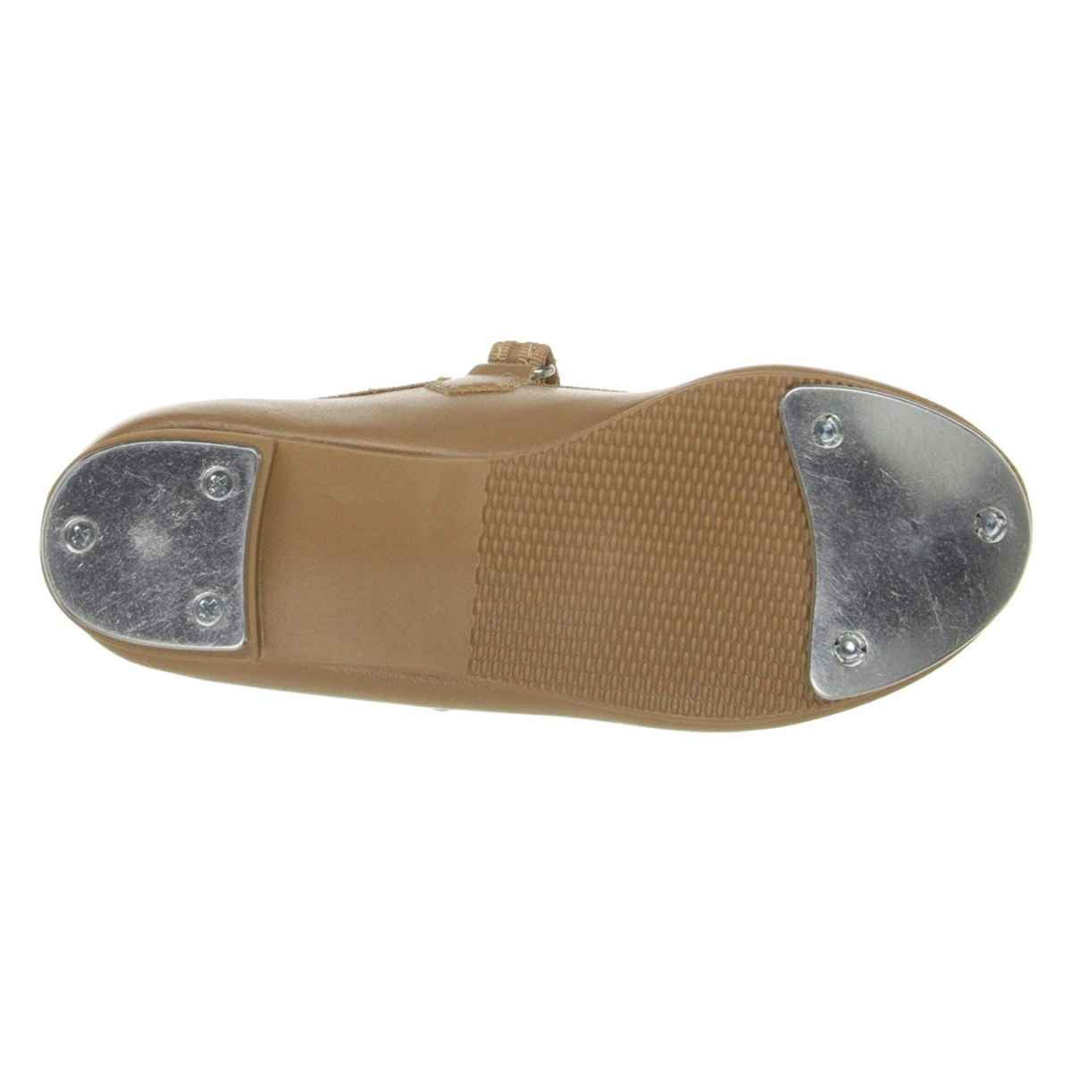 Dance Class Molly Jane Caramel Patent Tap Shoes with Hook-and-loop Strap for Toddler Girls Size 11.5