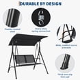 thumbnail image 4 of 2-Seat Outdoor Swing Chair – Adjustable Waterproof Canopy – Heavy-Duty Steel Frame, Textilene Seat, Enhanced Triangular Support – Ideal for Patio, Garden, Backyard – Black, 4 of 8