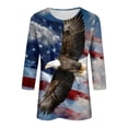 thumbnail image 6 of UngA 250th Anniversary USA Shirts Women American Flag 3/4 Sleeve Shirt 4th of July T-Shirt USA Flag Patriotic Tee Tops (Navy,XL), 6 of 8
