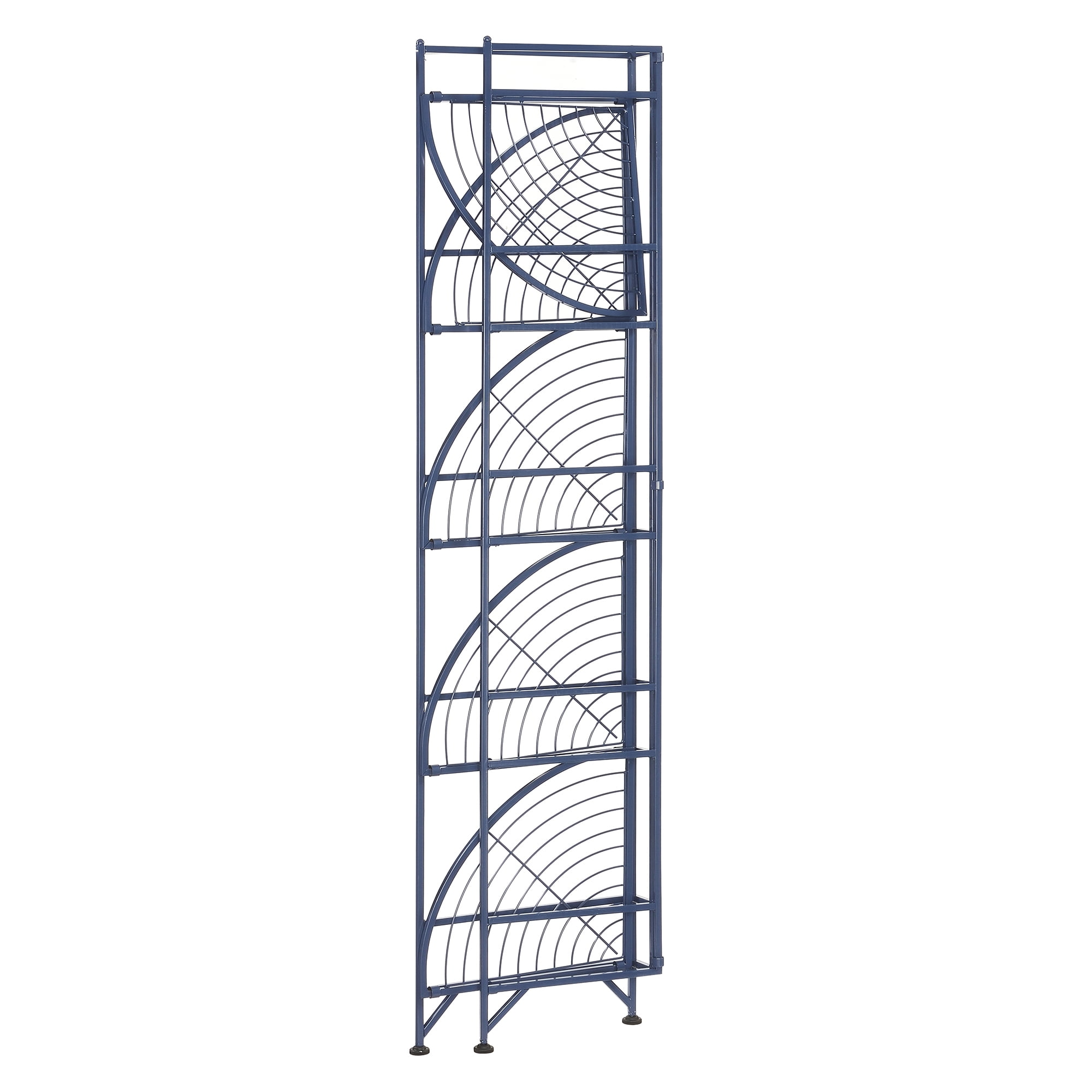 Convenience Concepts Xtra Storage 5 Tier Folding Metal Corner Shelf, Cobalt Blue