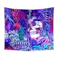 thumbnail image 1 of Tapiz de pared con diseño de esqueleto de Halloween con psicodélicos fluorescentes, 1 of 3
