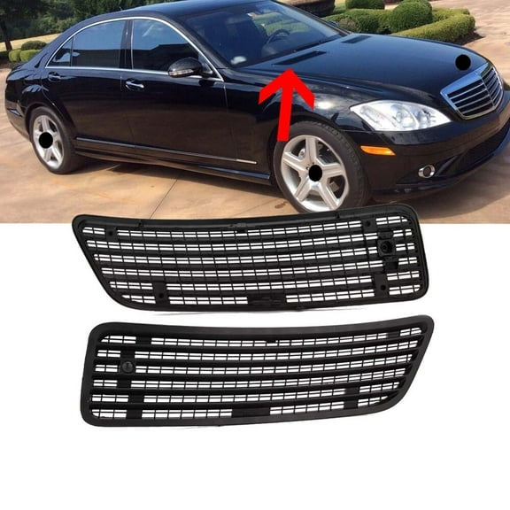 MZORANGE 2X Front Upper Hood Grill Vent For 2007-2013 Mercedes Benz S550 W221 Left Right