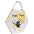 thumbnail image 4 of Northlight Beaded Meant to Bee Hexagon Hanging Wall Sign - 8.25" x 7" - White and Yellow, 4 of 9