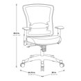 thumbnail image 5 of Managers Chair Purple Fabric Padded Mesh Seat and Back with Flip Arms, 5 of 5