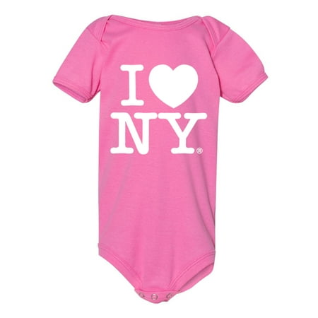 

I Love New York Screen Printed Baby Bodysuits Hot Pink Xl(18M-24M)