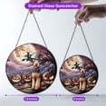 thumbnail image 5 of Spooky Halloween Night Witch Airedale Terrier Glowing Pumpkins Stained Glass Suncatcher Dale Waterside Dog Lover Window Hanging Sign Decor - 12015, 5 of 5