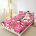 thumbnail image 4 of Manfei Merry Christmas Twin Sheet Sets,Cute Santa Claus Twin Fitted Sheet,Xmas Dessert Cake Flat Sheet For Girls,Ultra Soft Home Decor,3pcs, 4 of 7