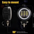 thumbnail image 2 of LLC LED Work Light 6000K 30W Waterproof Round Angel Eyes Lamp for Car ATV Boat OffRoad Vehicle(Amber Light ), 2 of 5