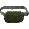 thumbnail image 4 of Boutique Sherpa, Fleece Belt Bag & Fanny Pack - Adjustable, Cross-body Bag, Green, 4 of 8