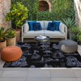 thumbnail image 2 of Farmhouse Country Outdoor Rug for Patio/Deck/Porch, Non-Slip Large Area Rug 5 x 8 Ft, Vintage Black French Garden Horse Swan Indoor Outdoor Rugs Washable Area Rugs, Camping Rug Carpet Runner, 2 of 8