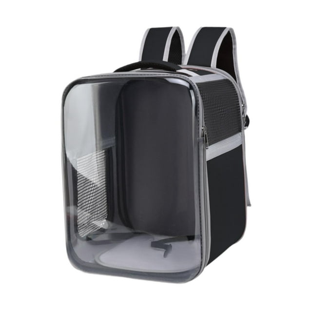 Mochila para gatos Fernando mochila de viaje portátil con parte delantera transparente color negro