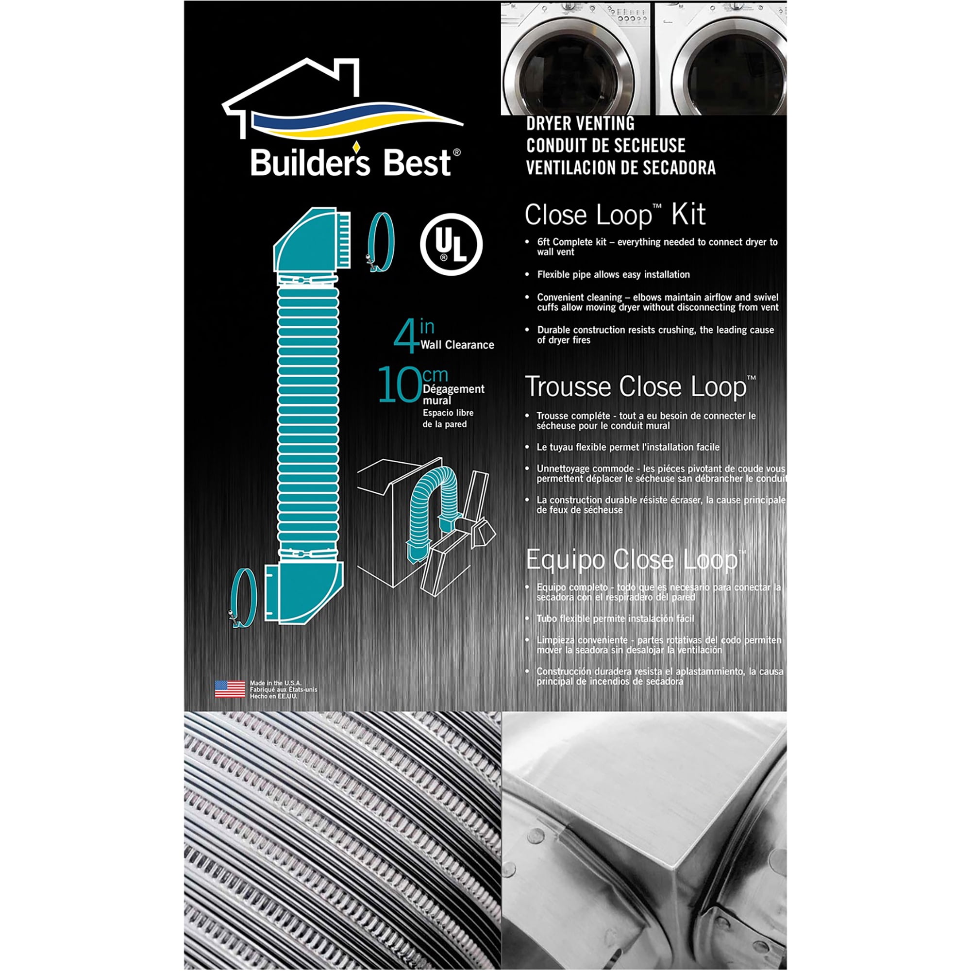 Builder's Best Saf-T-Duct UL Close Loop Kit, Flexible Transition
