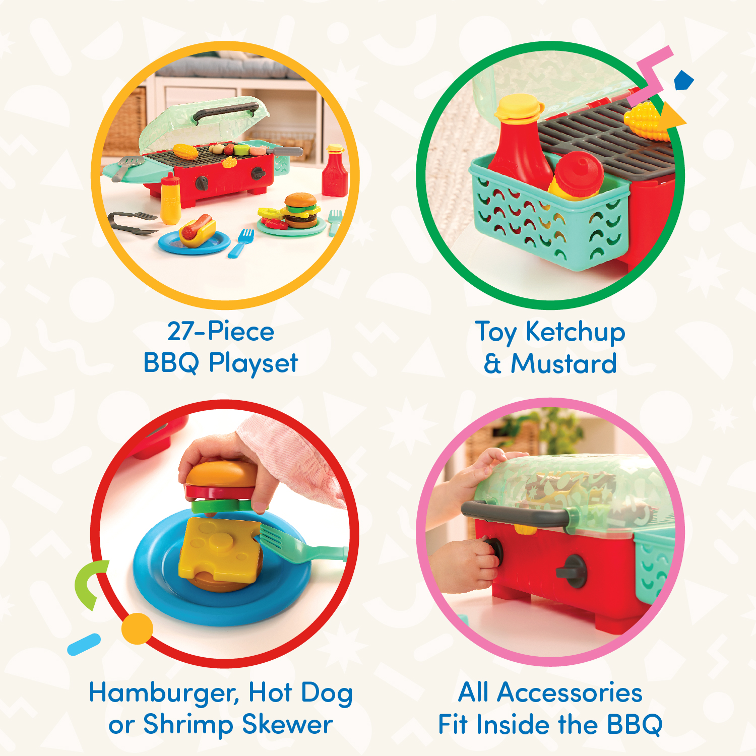 Battat Cook 'n' Go BBQ Set with Play Food and Utensils photo 3