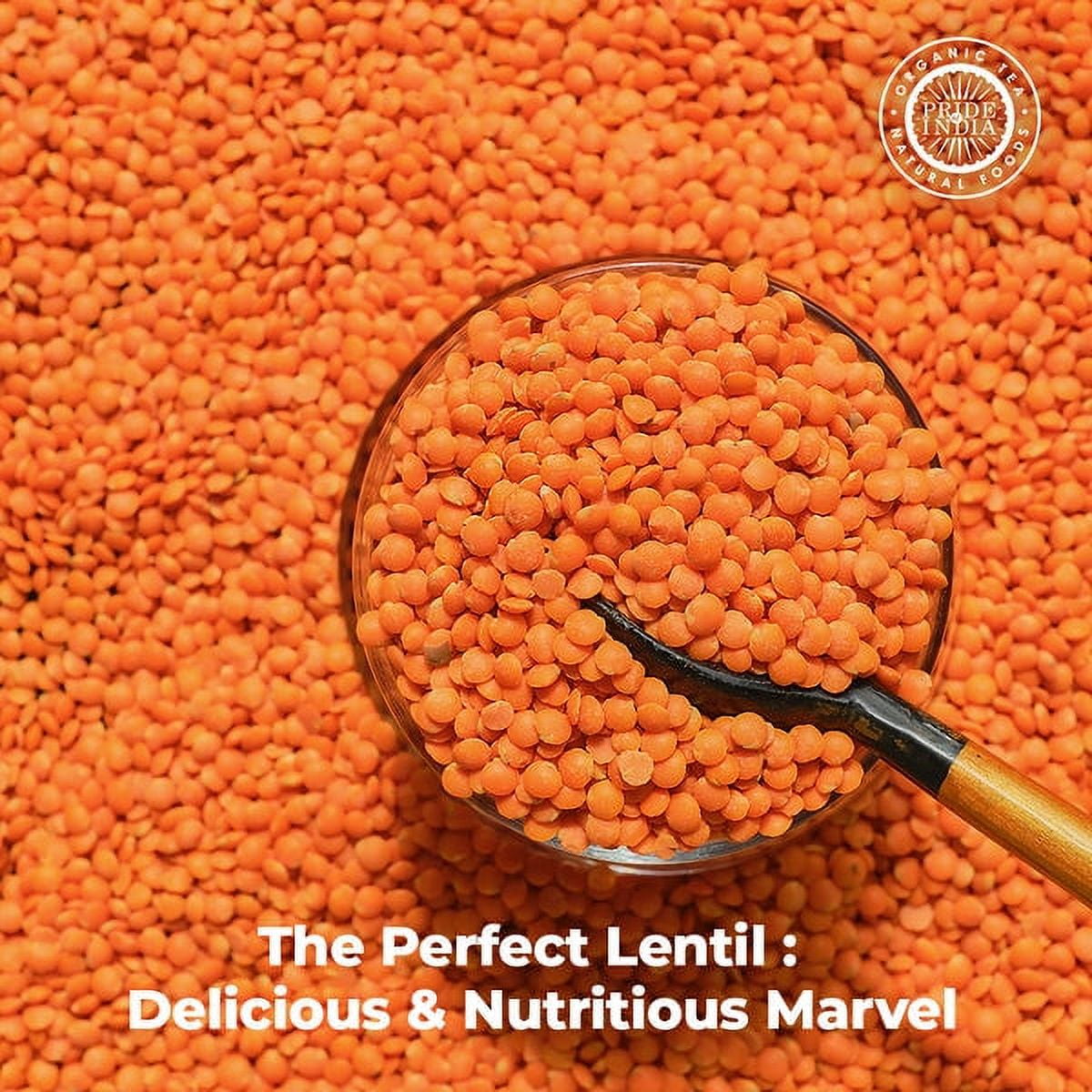 Pride of India Indian Split Masur Red Lentils, 3 lb Jar, Pack of 6