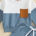 thumbnail image 7 of TOWED22 Baby Boy Clothes Toddler Fall Winter Outfits Long Sleeve Patchwork Sweatshirt Pullover Tops + Sweatpants 6 Months-3T Size:12-18 M,Color:Blue, 7 of 7