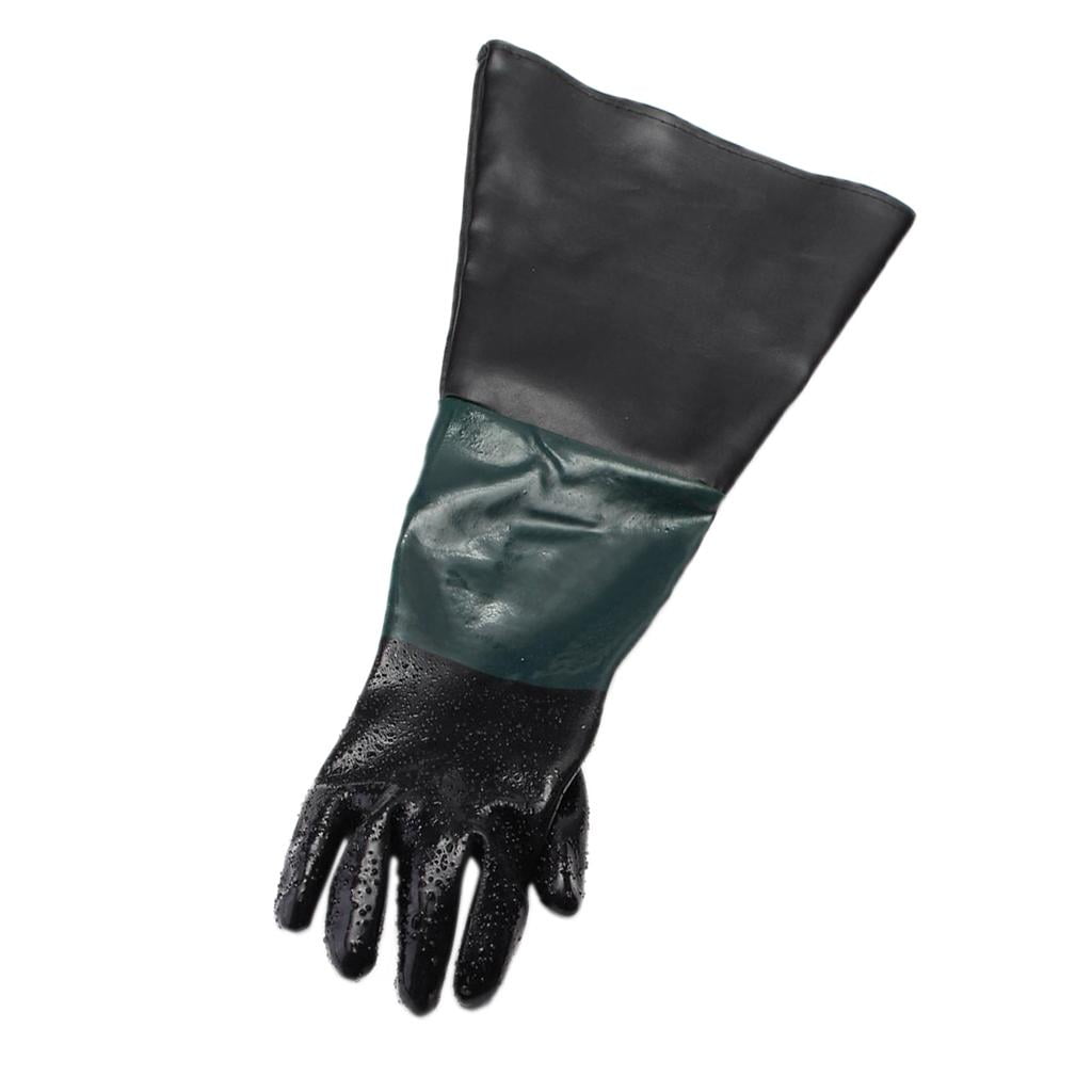 S SERENABLE 60cm Left Work Gloves for  Blast Cabinet Industrial Gloves Long Gloves Double Impregnation Rubber