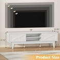 thumbnail image 2 of Wooden TV Stand for 55 65 70 inch TV, Long & Large TV Media Console Table with Storage Cabinets, Boho Farmhouse Entertainment Center for Living Room, Bedroom - White, 2 of 16