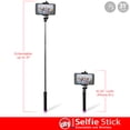 thumbnail image 4 of Circuit City Wireless Bluetooth Selfie Stick with Remote Control Handle Portable Extending Monopod with Lanyard Steel Telescoping Selfy Taker for iPhone 7, 8, X, 6, Pixel, Samsung, LG & More, 4 of 8