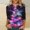 Purple, variant on Jienlioq Going Out Tops for Women Women's Fashion Printed T-Shirt 3/4 Sleeves Blouse Round Neck Casual Tops Black Friday Deals