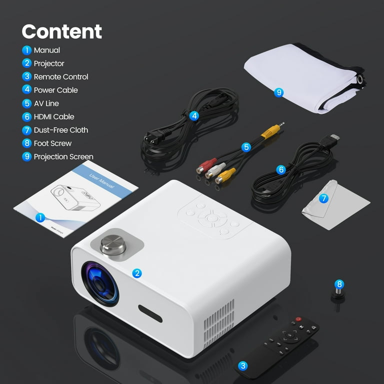 Groview 1080P 4K LED Smart Multimedia Projector,Wi-Fi and Bluetooth,100,000 Hrs Lamp Life Groview 1080P 4K LED Smart Multimedia Projector,Wi-Fi and Bluetooth,100,000 Hrs Lamp Life