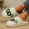 thumbnail image 3 of Slippers for Women Men Plush Fuzzy House Shoes Non Slip Winter Indoor Outdoor Slides Cute Ghost Pumpkin Bat Designs, 3 of 7