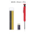 thumbnail image 1 of Solid Carpenter Pencil Set With 6 Refill Leads Built-in Sharpener Marking Tool Woodworking Deep Hole Mechanical Pencils Pen-Mix refill A, 1 of 6