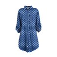 thumbnail image 4 of HAJWOH Dresses for Women Ruffle Long Sleeve Dress Casual V Neck T Shirt Dress Royal Blue XXL, 4 of 7