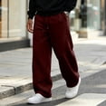thumbnail image 2 of TQWQT Men's Loose Fit Sweatpants Drawstring Elastic Waist Casual Joggers Streetwear Oversized Wide Leg Pants With Pockets Solid Color Lounge Trousers Athletic Running Bottoms, 2 of 7
