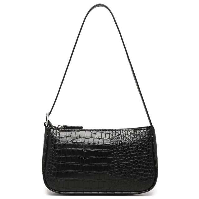 Bolso pequeño WSRYDJDL para mujer de hombro ajustable con patrón de cocodrilo Negro