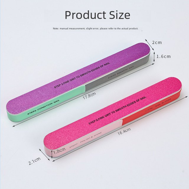 Lima de uñas con borde de siete panes, lima de uñas para manicura, lima de pulido multifuncional de siete lados, herramienta para uñas, tira de pulido
