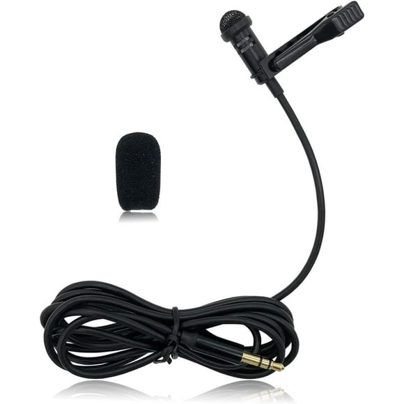 HWZWT Lavalier Mic for Rode Wireless GO 2, Lav Lapel Microphone (Omnidirectional, Wearable Clip on, 3.5mm TRS Jack
