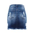 thumbnail image 4 of FashionMille Women Stretchy Slim Fit Distressed Short Denim Jean Mini Skirt, 4 of 4