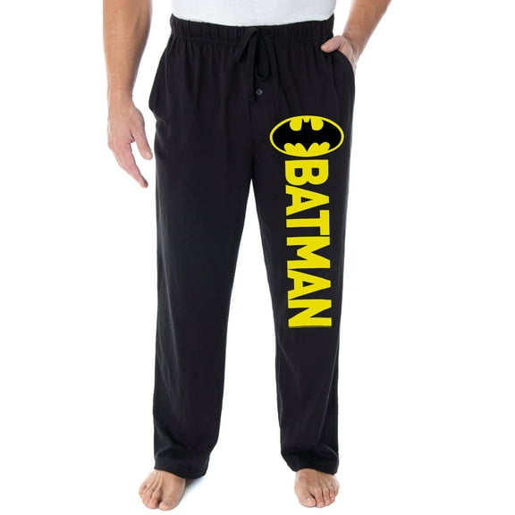 DC Comics Men's Batman Pajama Pants Classic Bat Logo Loungewear Sleep Pants